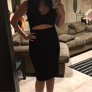 Express Black Cutout Pencil Dress